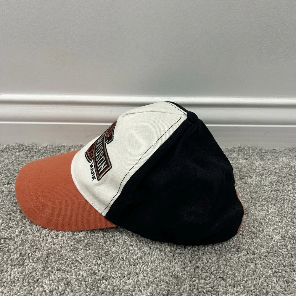 Harley Davidson Motor Cycles Adjustable Boys Hat Black/White/Orange - Picture 4 of 8